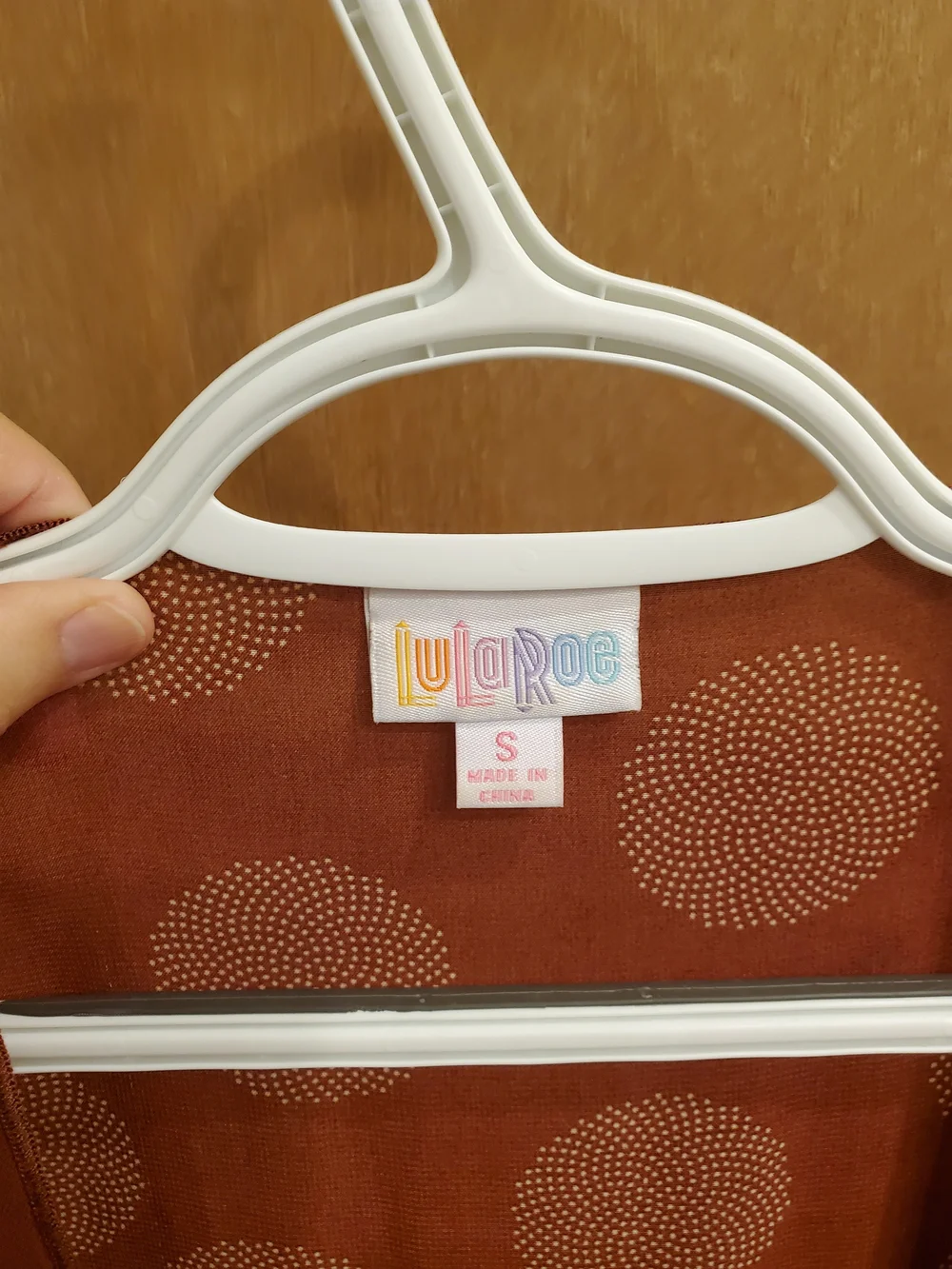LuLaRoe Rust Polka Dot Lightweight Kimono